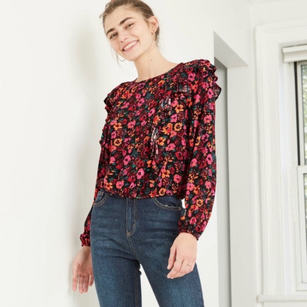Wild Fable Floral Long-sleeve Top